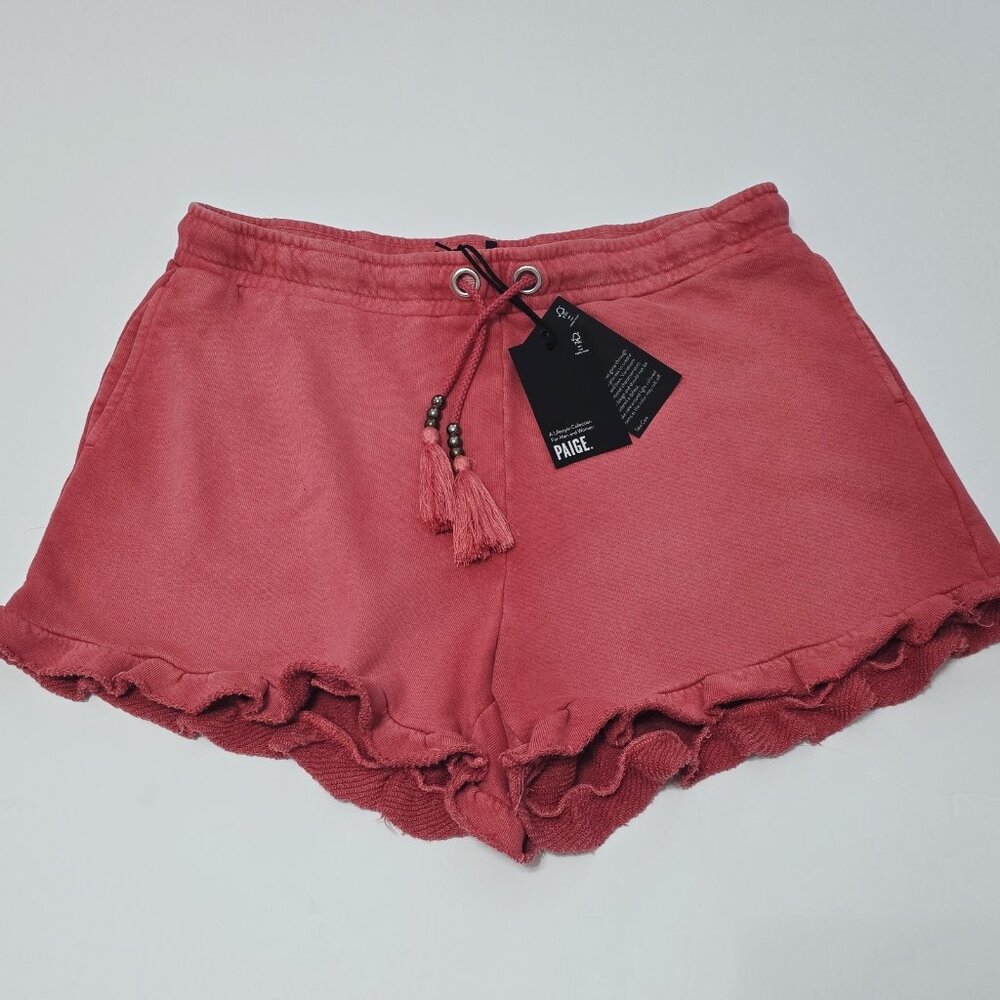 New PAIGE‎ - S Amandine Shorts Faded Pink Watermelon Tassel Colorful Comfort